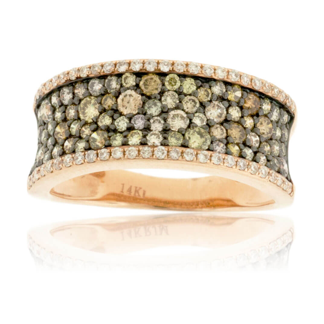 Mocha Diamond & Two Row Diamond Ring - Park City Jewelers