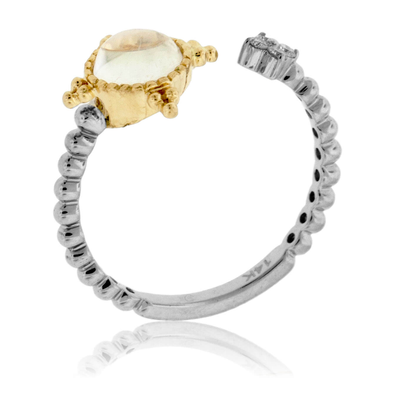 Moonstone Cabochon with Diamond Accent Ring - Park City Jewelers