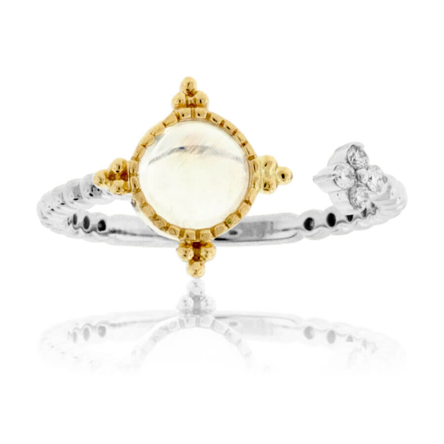 Moonstone Cabochon with Diamond Accent Ring - Park City Jewelers