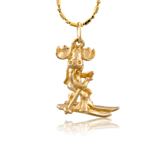 Moose Skiing Charm - Park City Jewelers