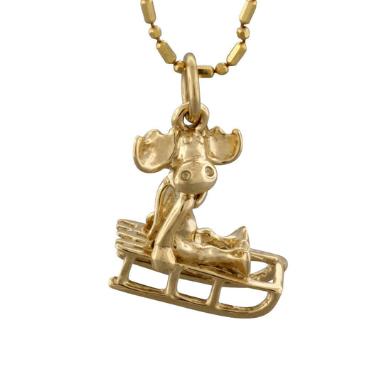 Moose Sledding Charm - Park City Jewelers