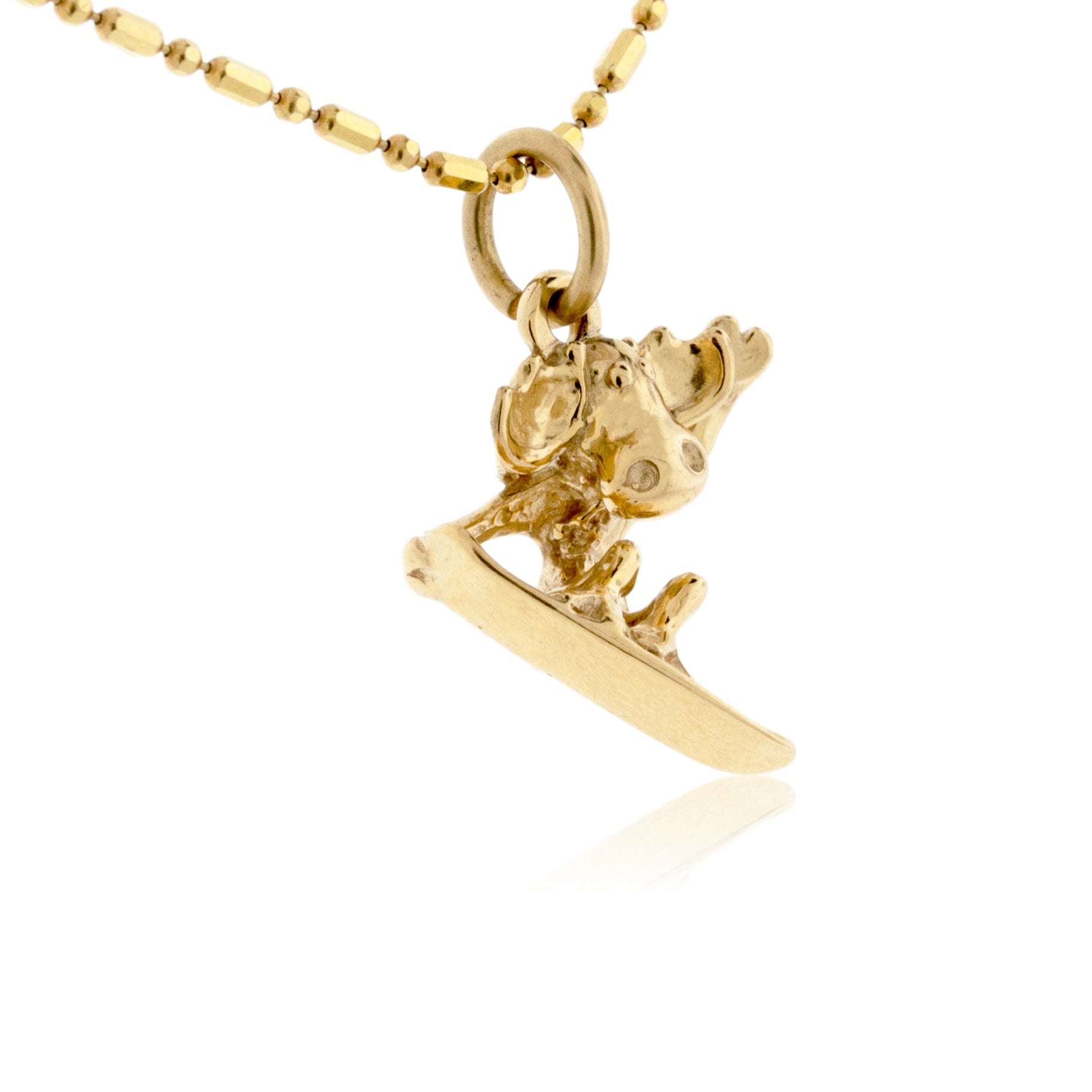 Moose Snowboarding Charm - Park City Jewelers