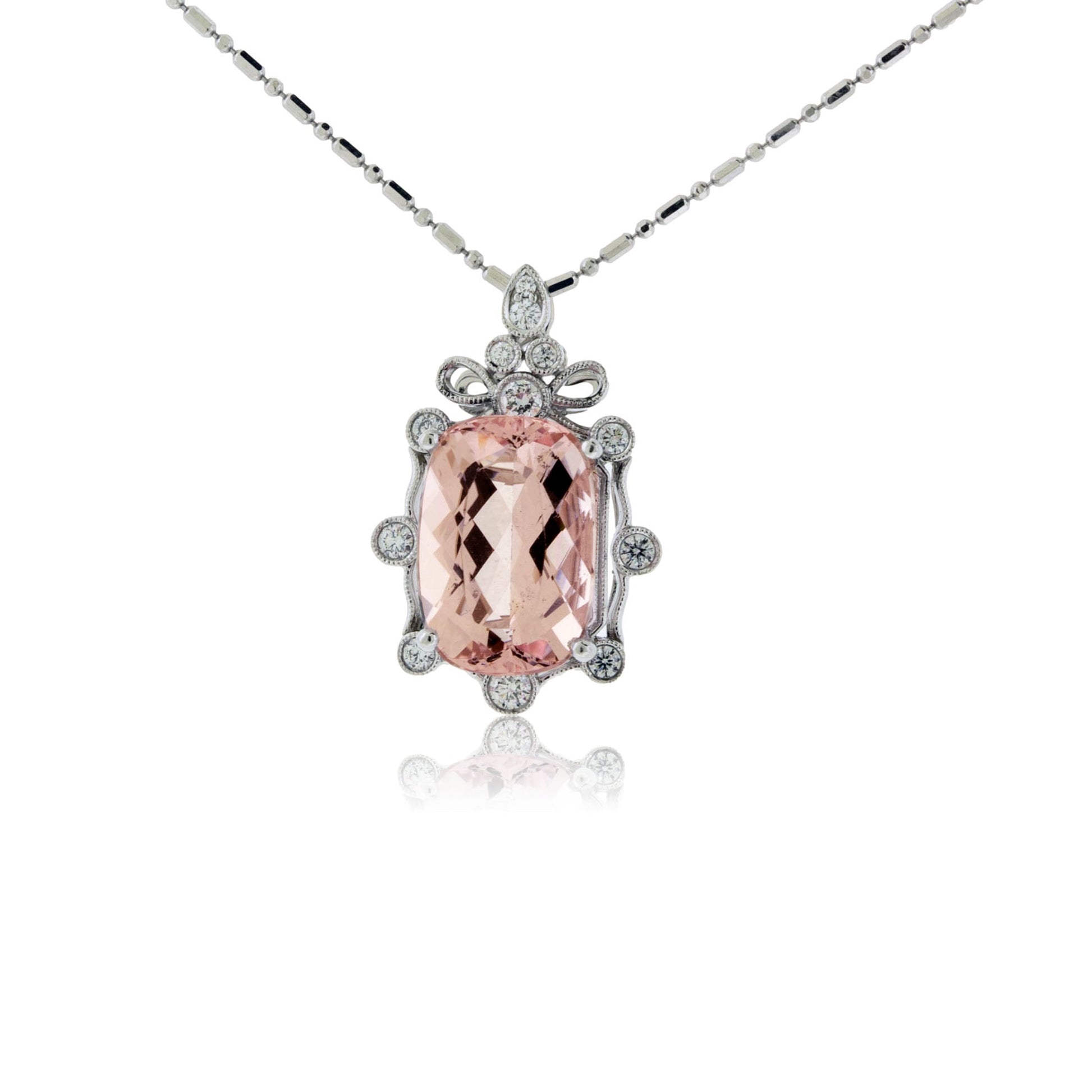 Morganite and Diamond Accented Pendant - Park City Jewelers