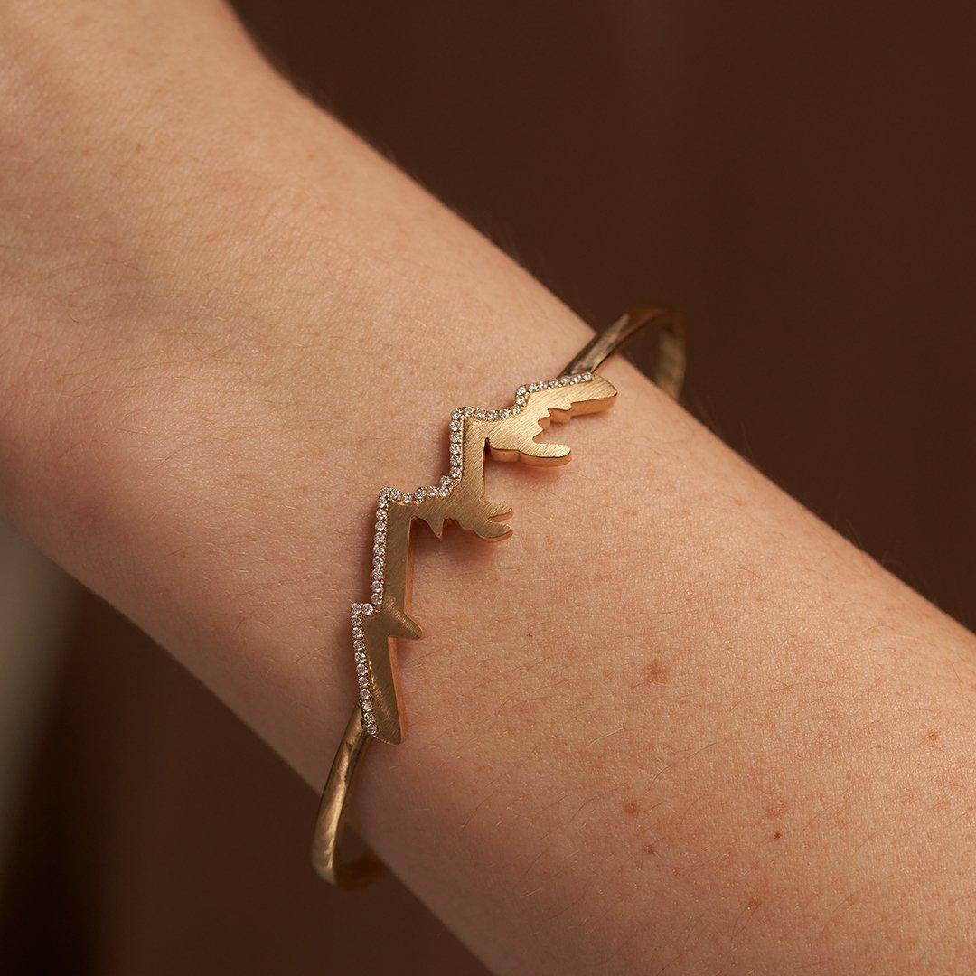 Mountain Bracelet with Diamond Lined Ridge - Park City Jewelers