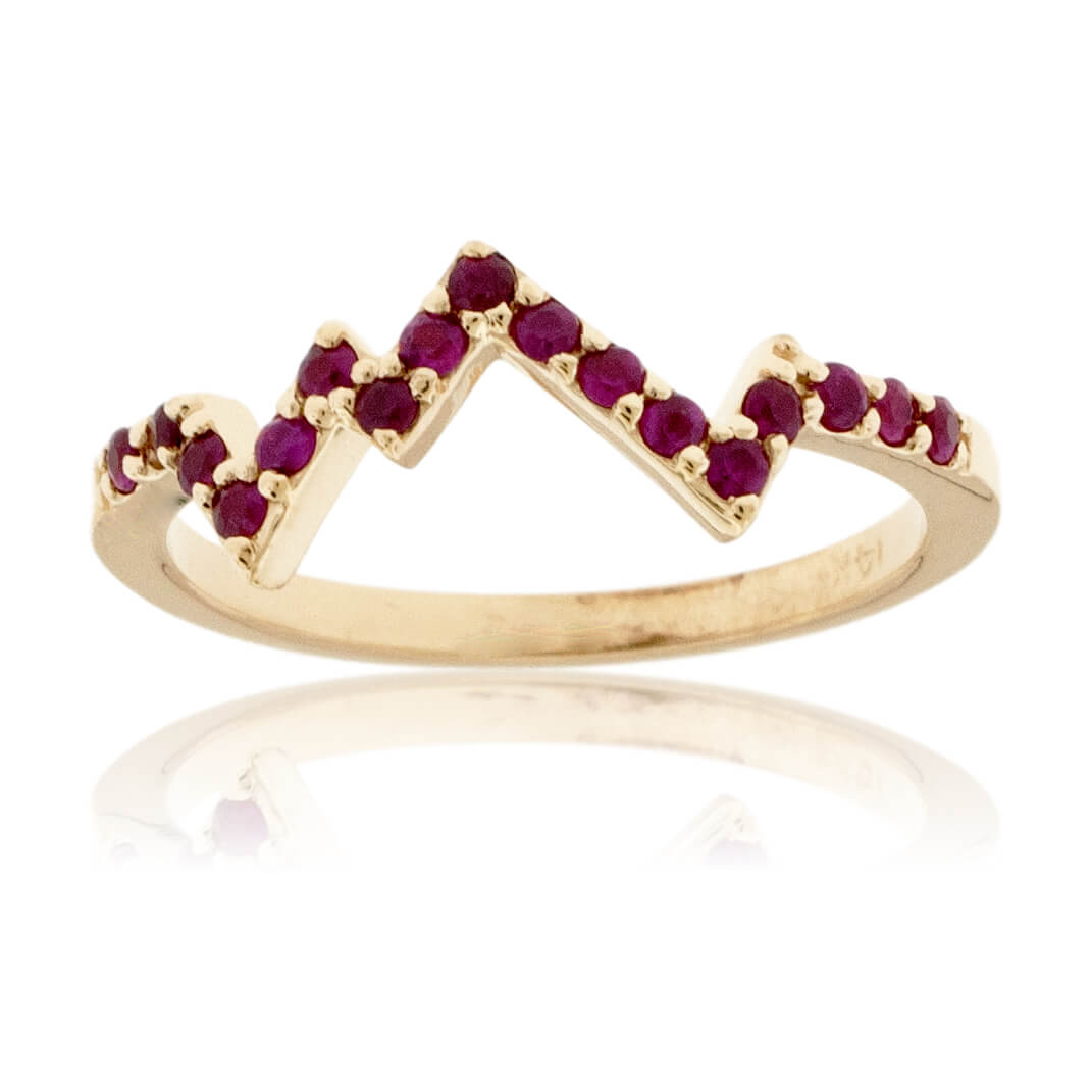 Mountain Silhouette Colored Stone Ring - Park City Jewelers