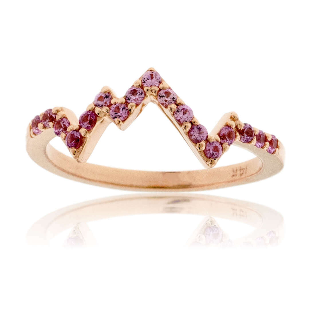 Mountain Silhouette Colored Stone Ring - Park City Jewelers