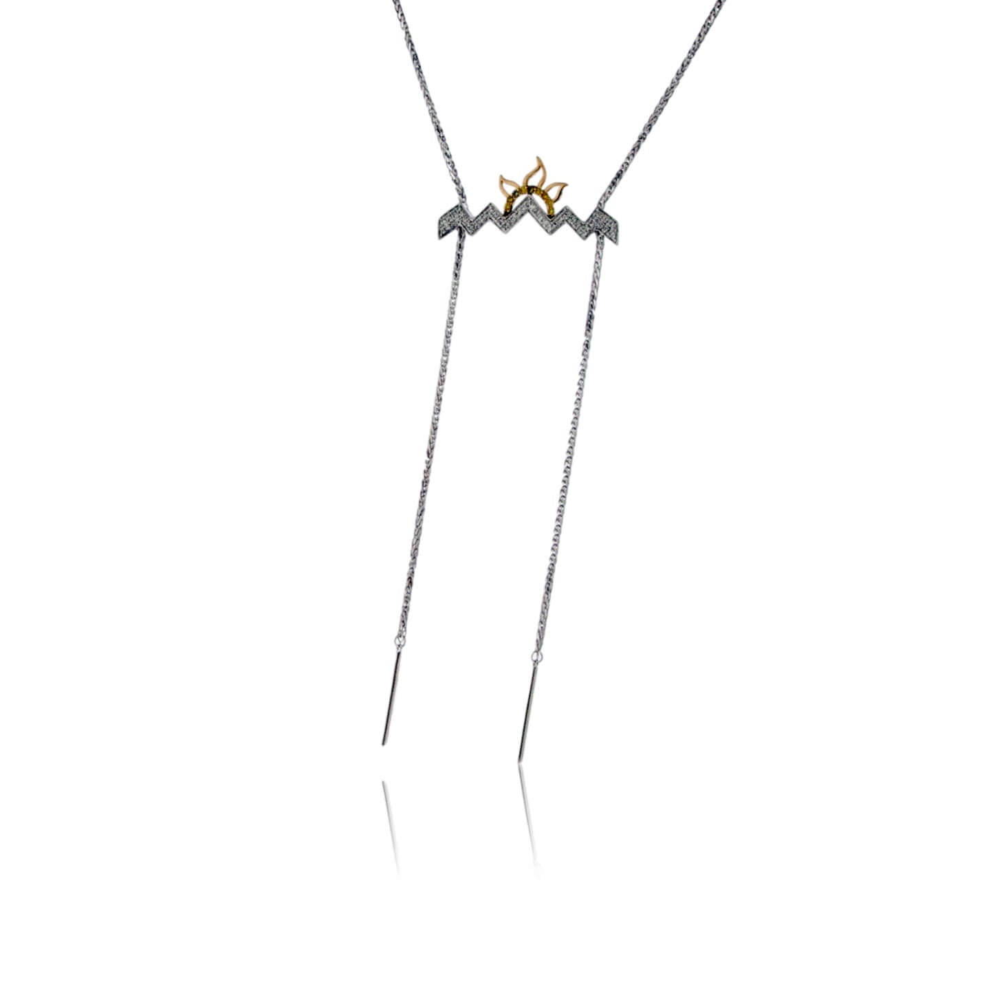 Mountain Silhouette with Sun Lariat Style Necklace - Park City Jewelers