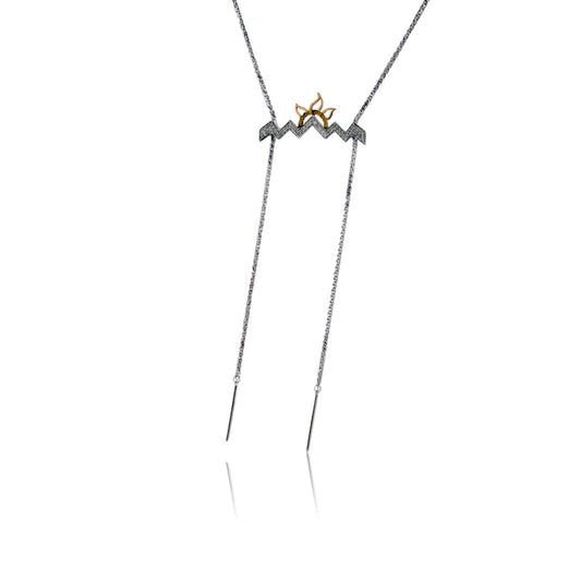 Mountain Silhouette with Sun Lariat Style Necklace - Park City Jewelers