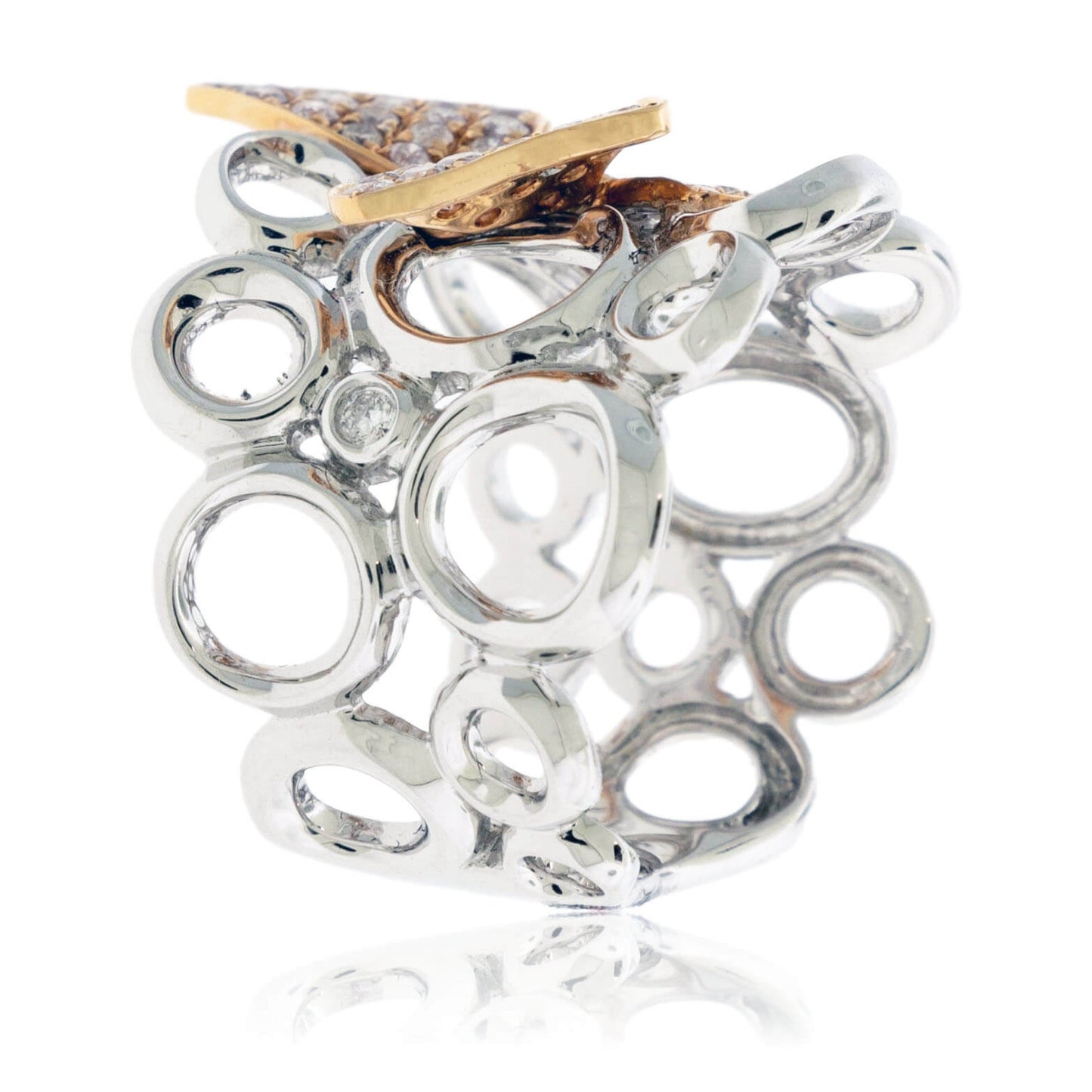 Natural Pink Color Diamond & Diamond Butterfly Ring - Park City Jewelers