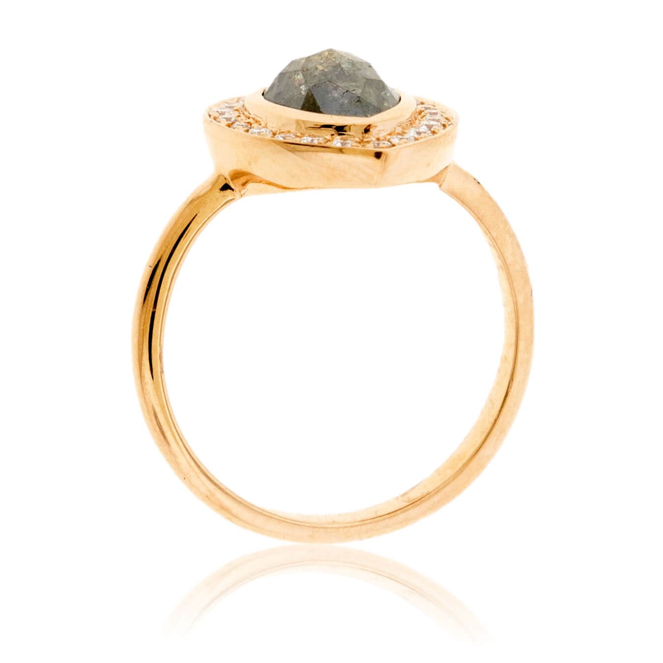 Natural Salt and Pepper Diamond & Diamond Halo Ring - Park City Jewelers