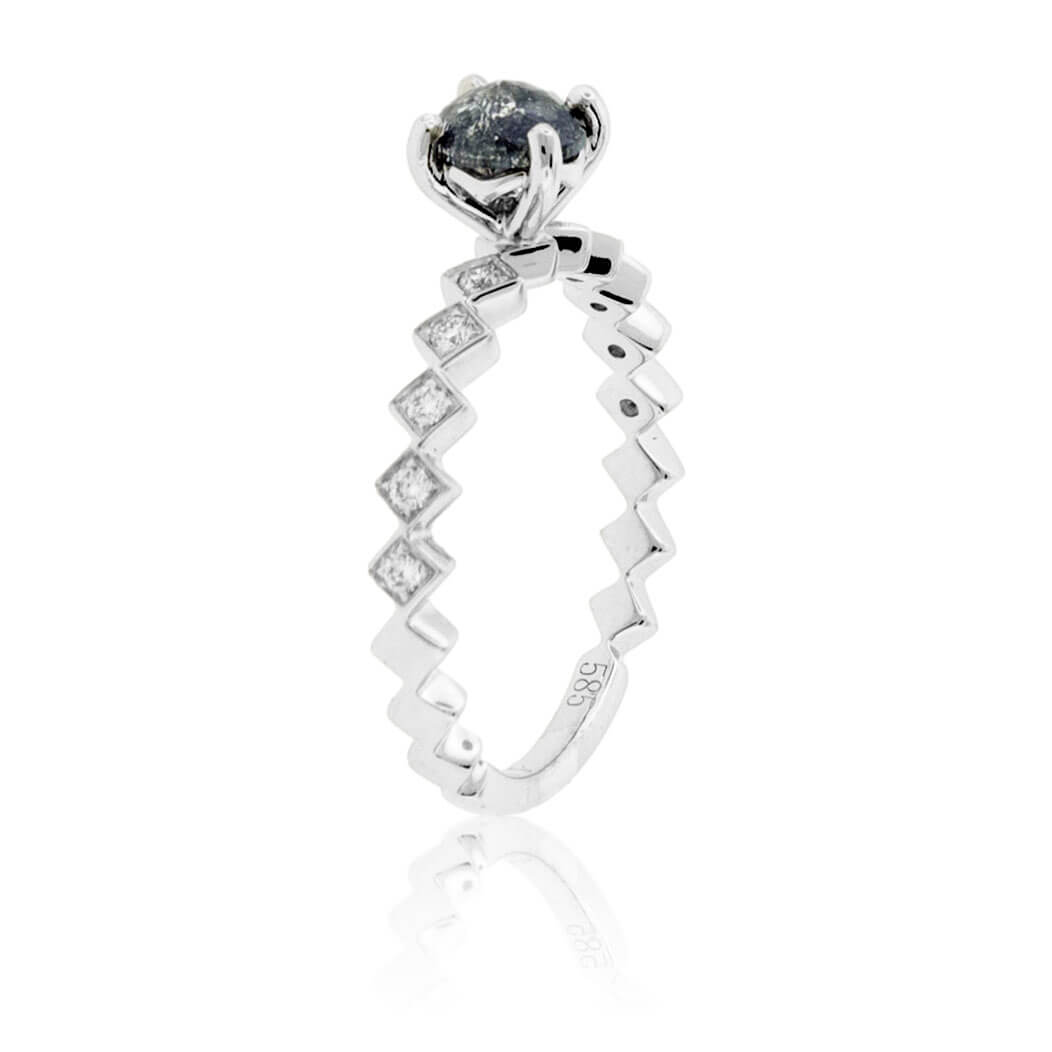 Natural Salt and Pepper Diamond & Diamond Ring - Park City Jewelers