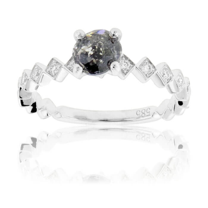 Natural Salt and Pepper Diamond & Diamond Ring - Park City Jewelers