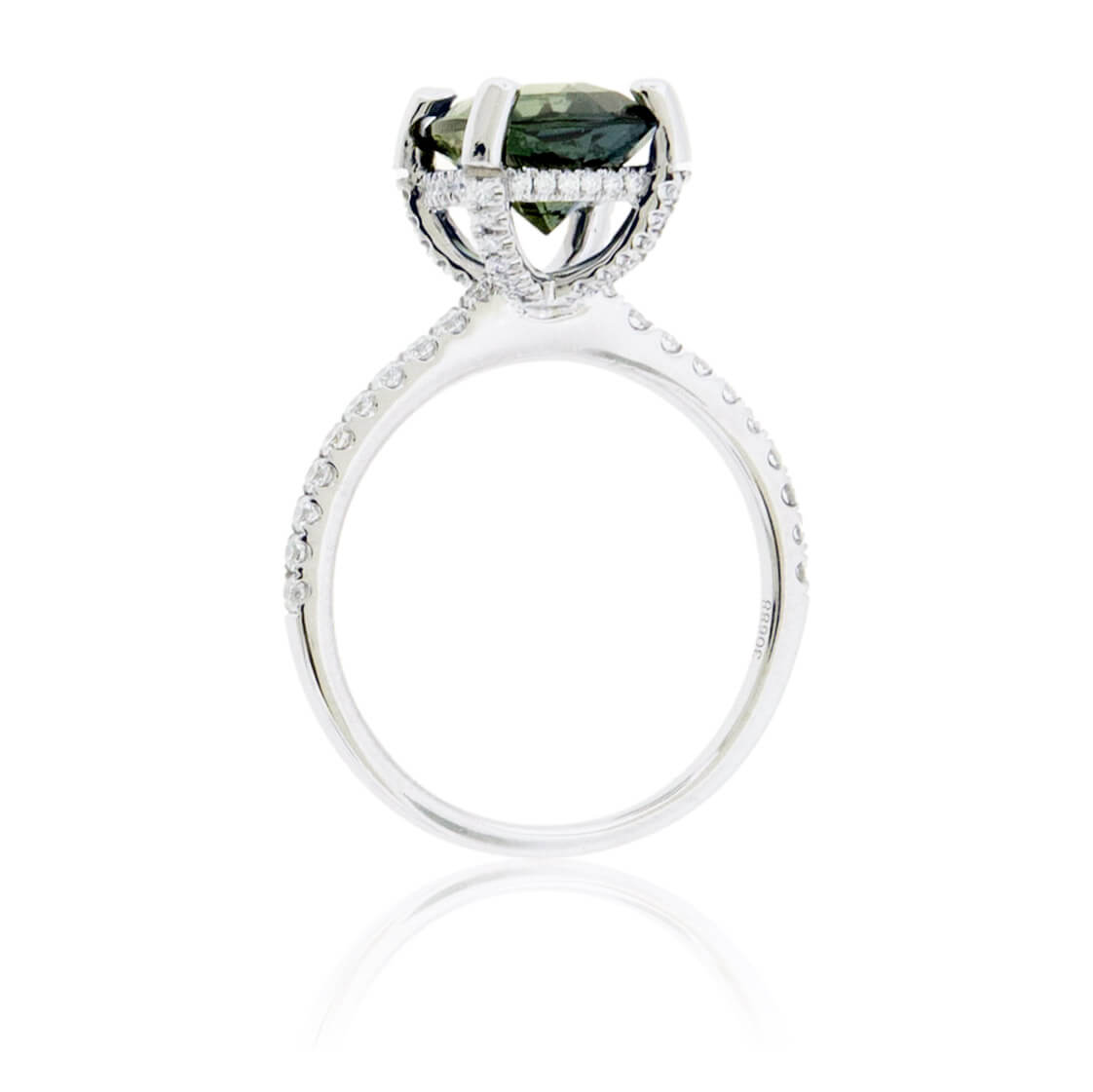 No Heat Blue-Green Sapphire & Diamond Ring - Park City Jewelers
