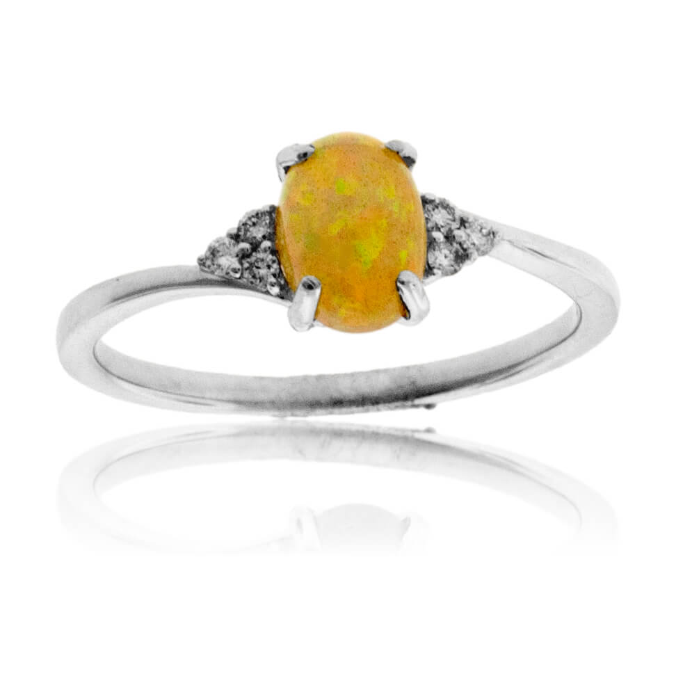 Opal Cabochon & Diamond Accented Ring - Park City Jewelers