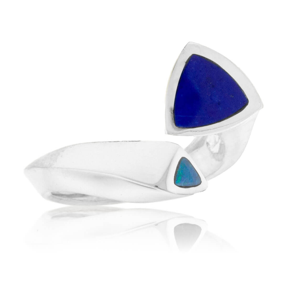 Opal & Lapis Trillion Shape Double Inlay Ring - Park City Jewelers