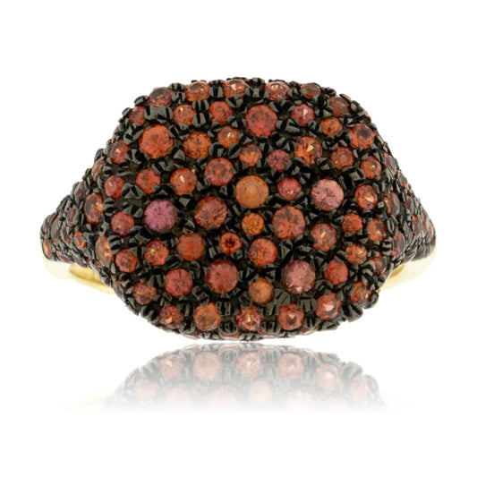 Orange Sapphire Cluster Style Ring - Park City Jewelers