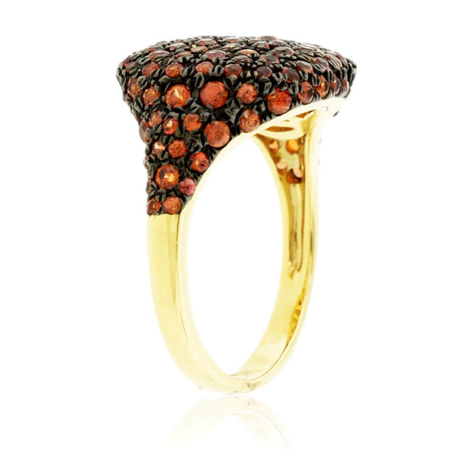 Orange Sapphire Cluster Style Ring - Park City Jewelers