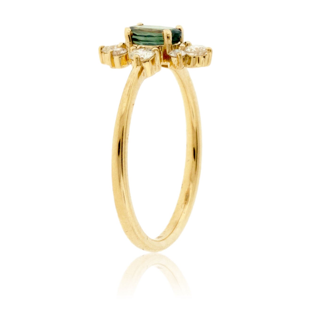 Oval Alexandrite & Diamond Burst Halo Style Ring - Park City Jewelers