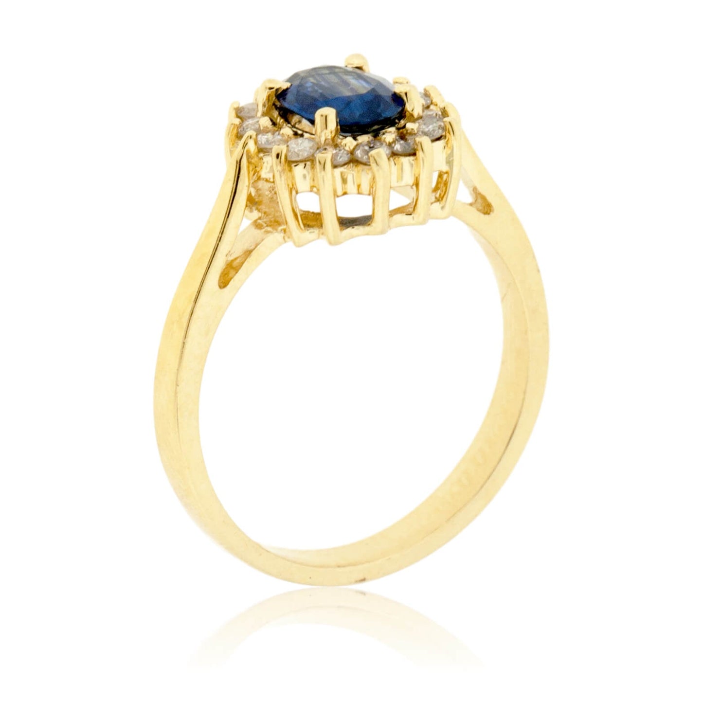 Oval Blue Sapphire & Classic Diamond Halo Ring - Park City Jewelers