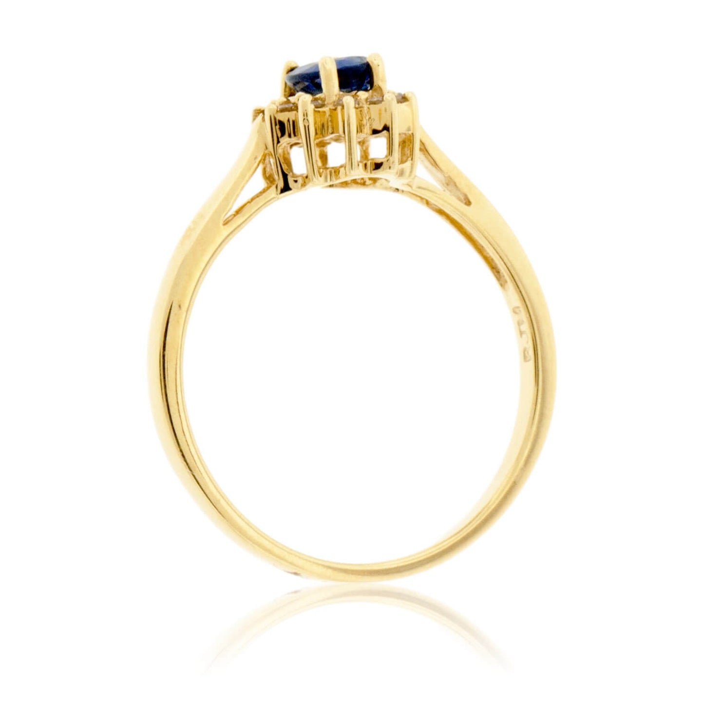 Oval Blue Sapphire & Diamond Classic Halo Ring - Park City Jewelers