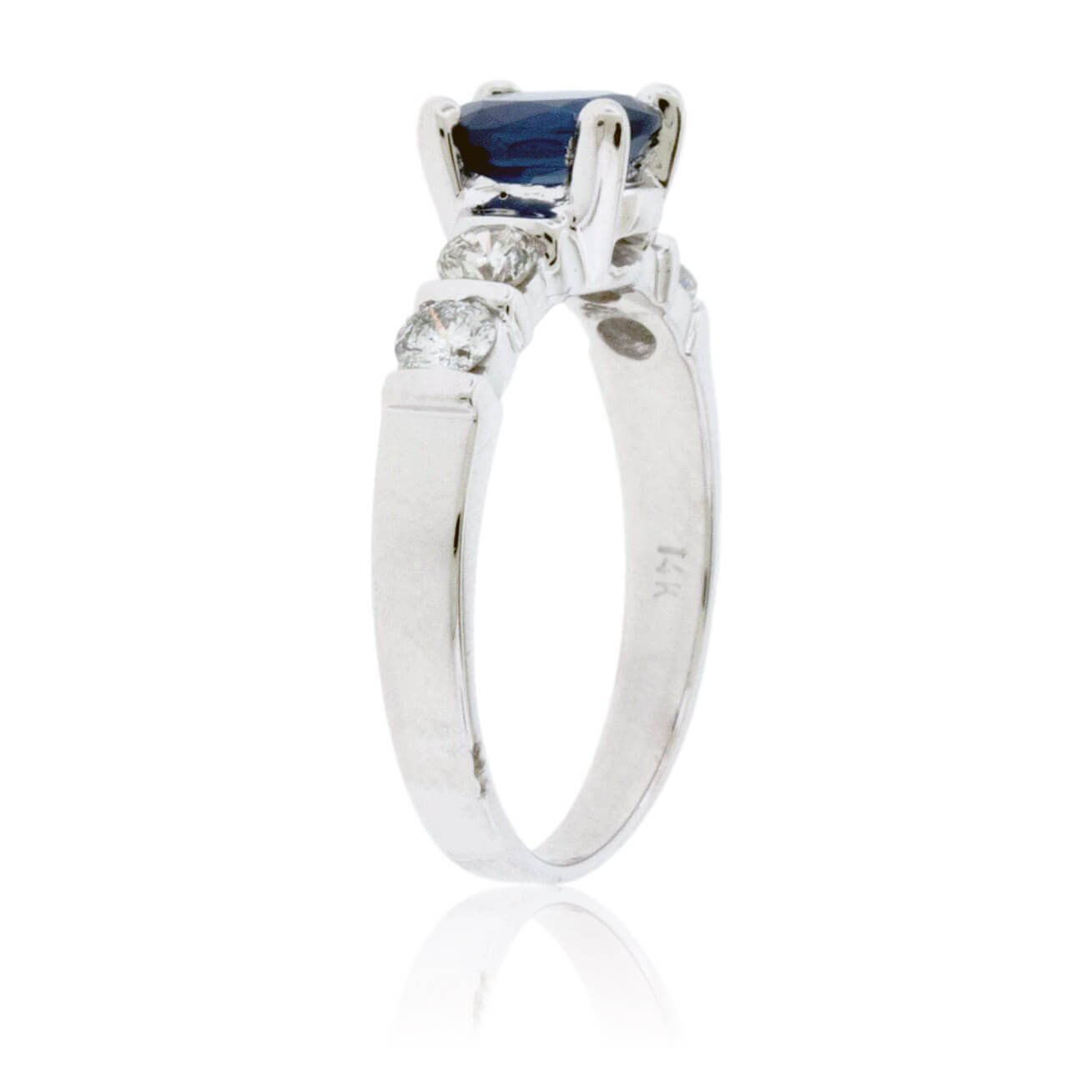 Oval Blue Sapphire & Diamond Ring - Park City Jewelers