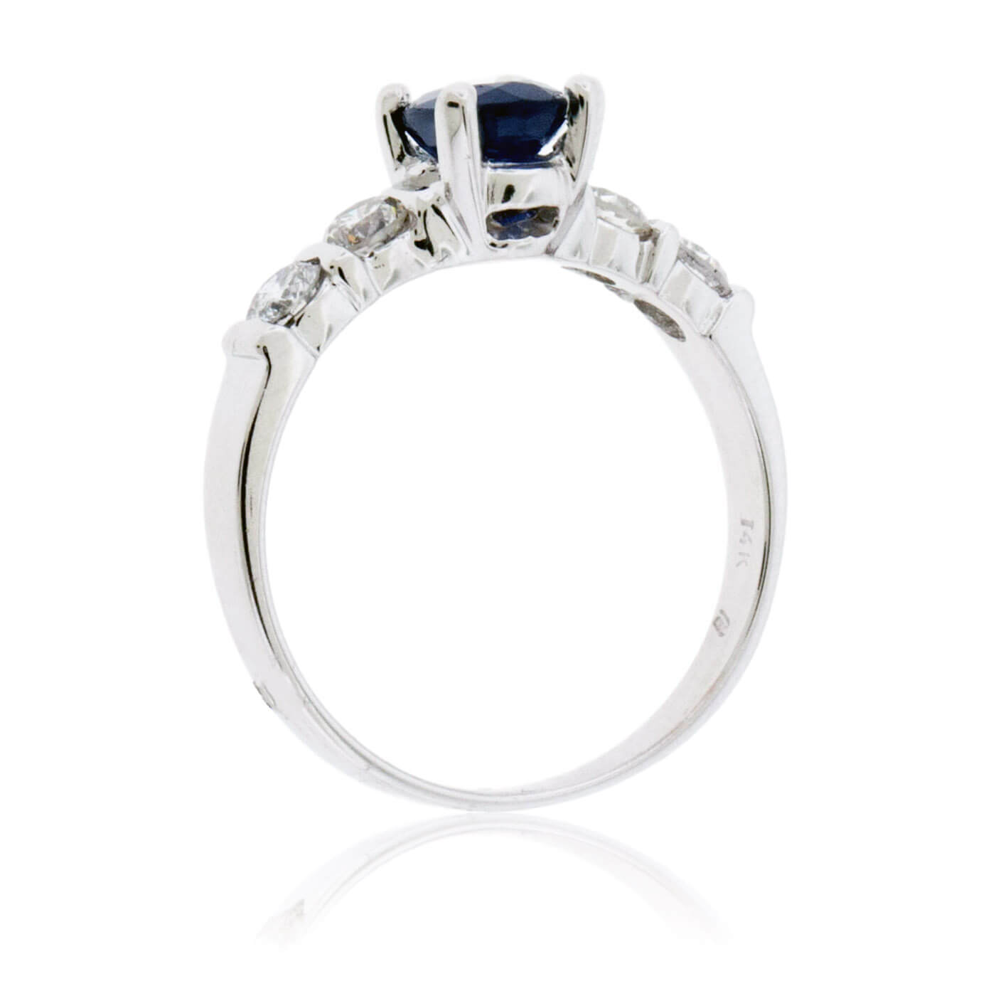 Oval Blue Sapphire & Diamond Ring - Park City Jewelers