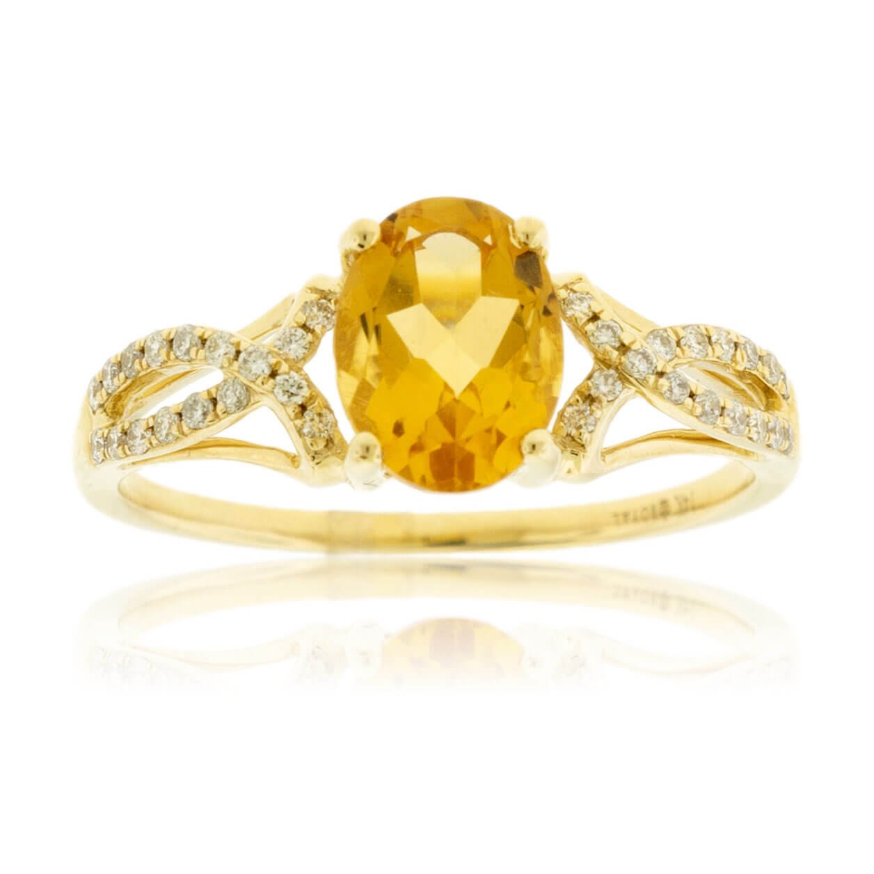 Oval Citrine and Diamond Accented Ring - Park City Jewelers