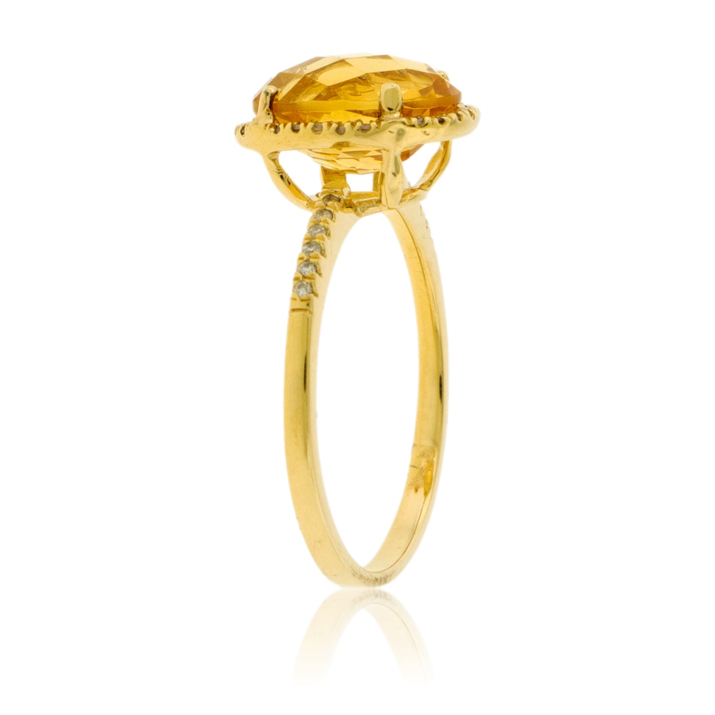 Oval Citrine and Diamond Halo Ring - Park City Jewelers