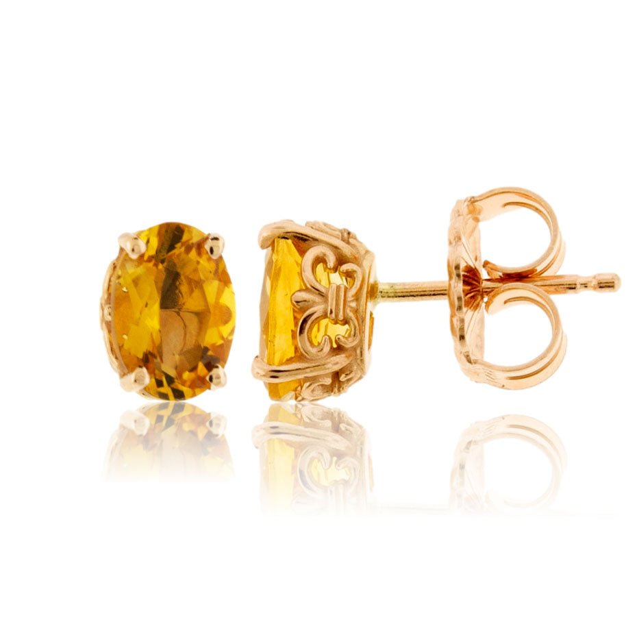 Oval Citrine Stud Earrings - Park City Jewelers