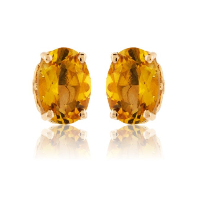 Oval Citrine Stud Earrings - Park City Jewelers