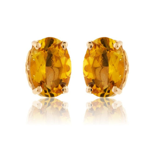 Oval Citrine Stud Earrings - Park City Jewelers