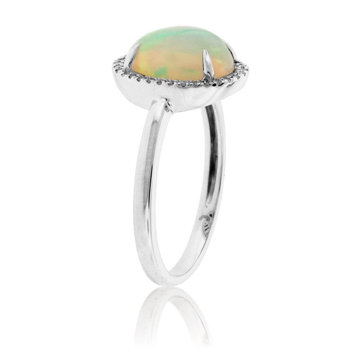 Oval Ethiopian Opal and Diamond Halo Ring - Park City Jewelers