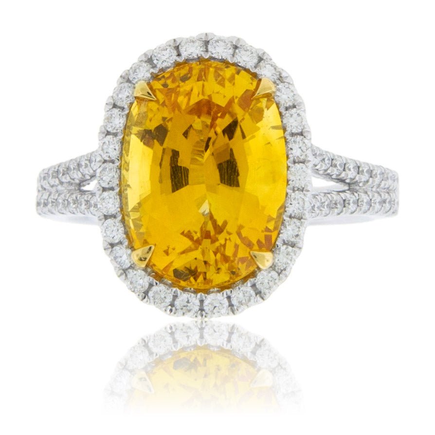 Oval Golden Sapphire & Diamond Accented Pendant - Park City Jewelers