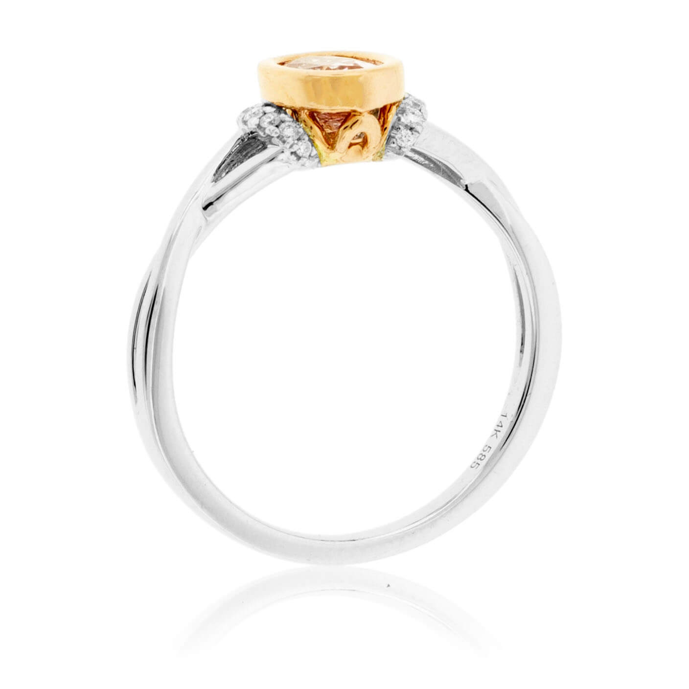 Oval Morganite Bezel Set & Diamond Accented Ring - Park City Jewelers