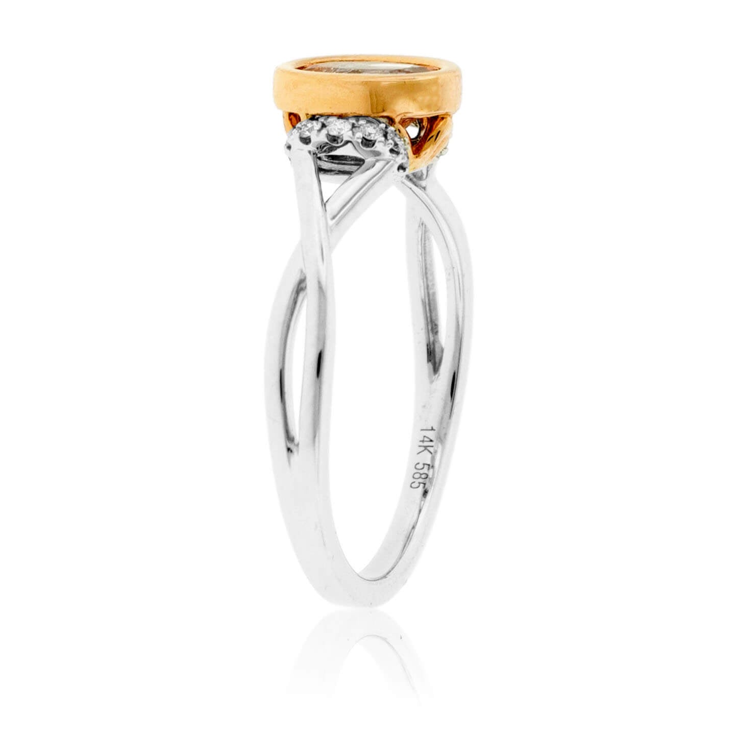 Oval Morganite Bezel Set & Diamond Accented Ring - Park City Jewelers
