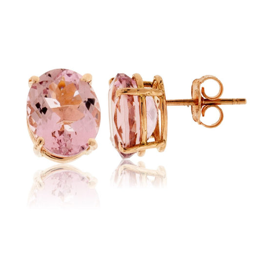 Oval Morganite Stud Earrings - Park City Jewelers