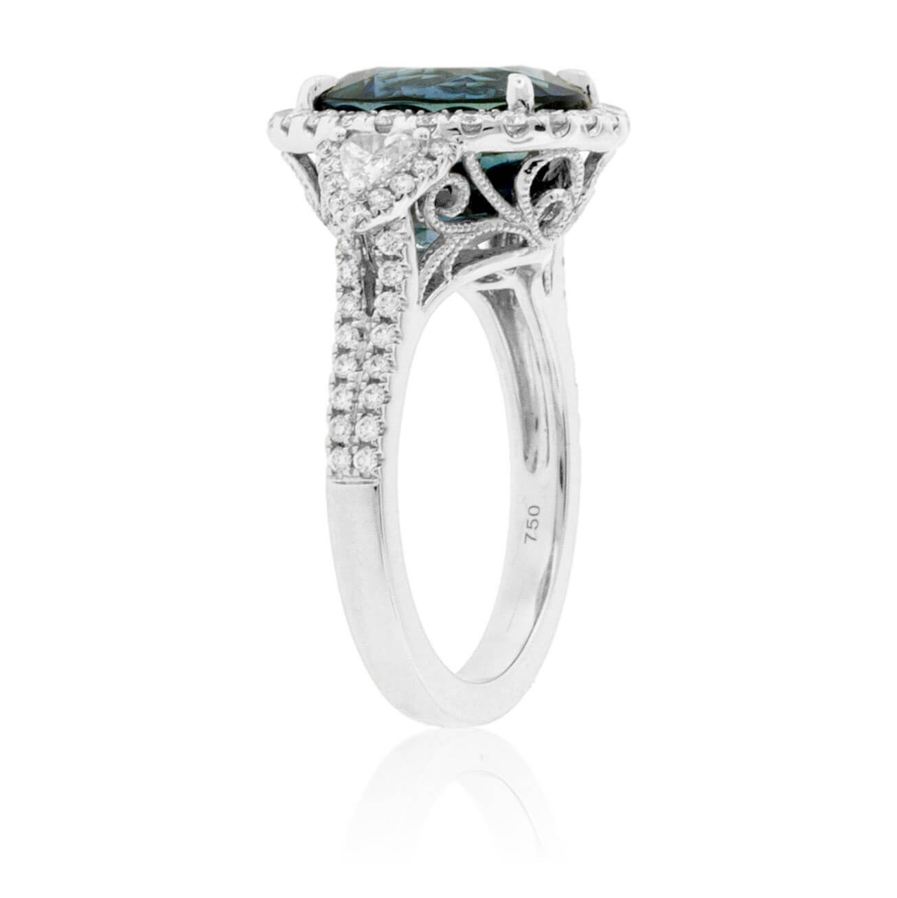 Oval NO Heat Sapphire & Diamond Ring - Park City Jewelers