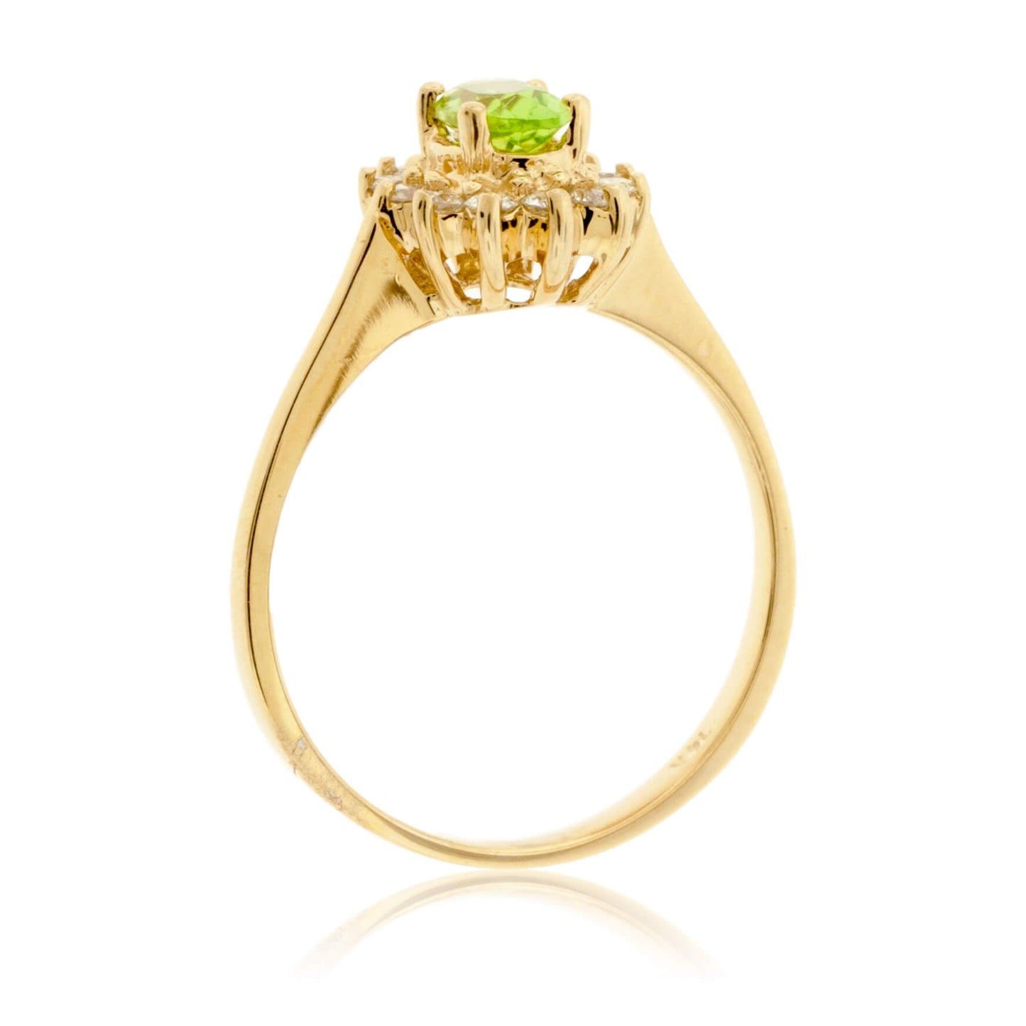 Oval Peridot & Classic Diamond Halo Ring - Park City Jewelers
