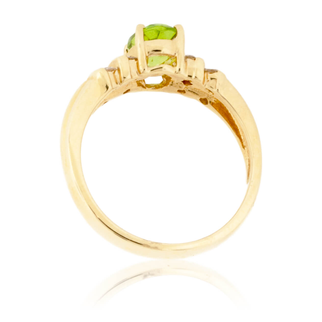 Oval Peridot & Diamond Double Row Ring - Park City Jewelers