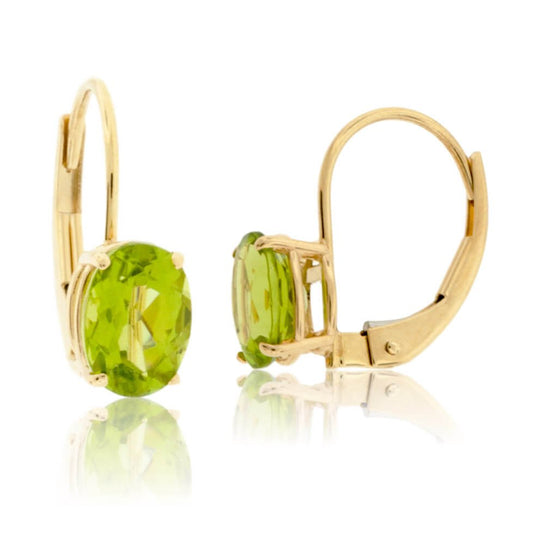 Oval Peridot Drop Earrings - Park City Jewelers