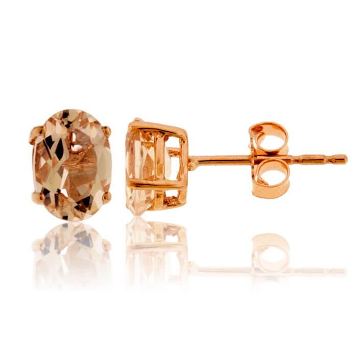 Oval Pink Morganite Stud Earrings - Park City Jewelers