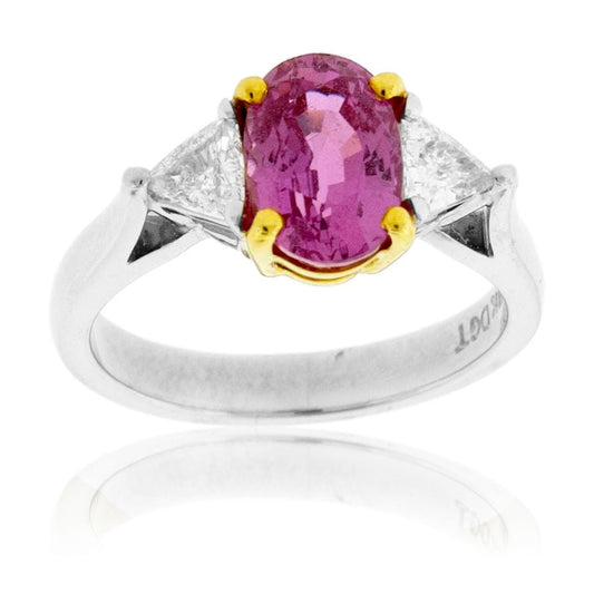 Oval Pink Sapphire & Diamond Ring - Park City Jewelers