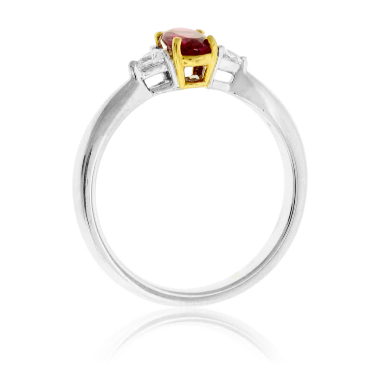 Oval Red Beryl and Trillian Diamond Accented Ring - Park City Jewelers