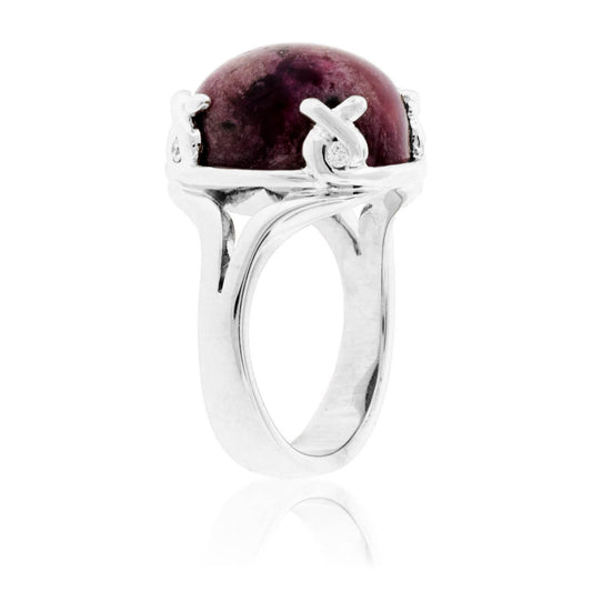 Oval Red Emerald Cabochon Hand Crafted Ring - Park City Jewelers