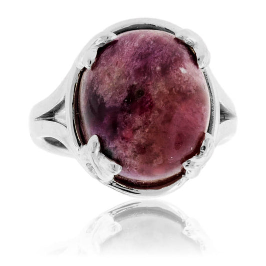 Oval Red Emerald Cabochon Hand Crafted Ring - Park City Jewelers