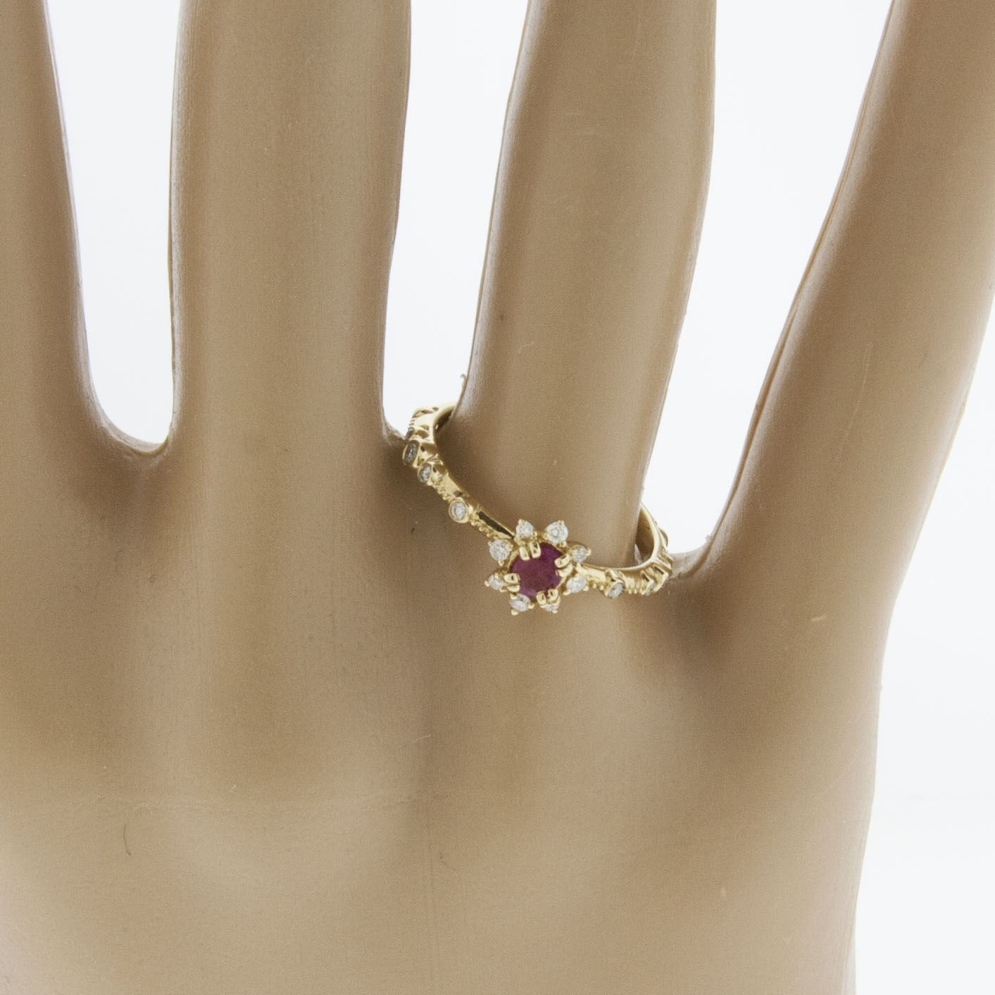 Oval Red Emerald with Diamond Ring - Park City Jewelers