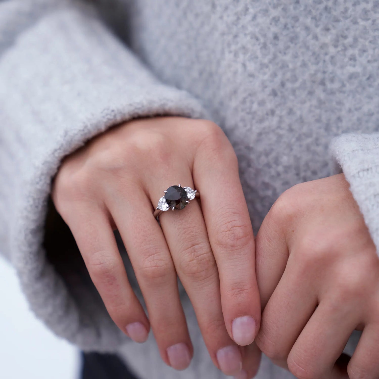 Oval-Shape Alexandrite & Diamond 3 Stone Style Ring - Park City Jewelers