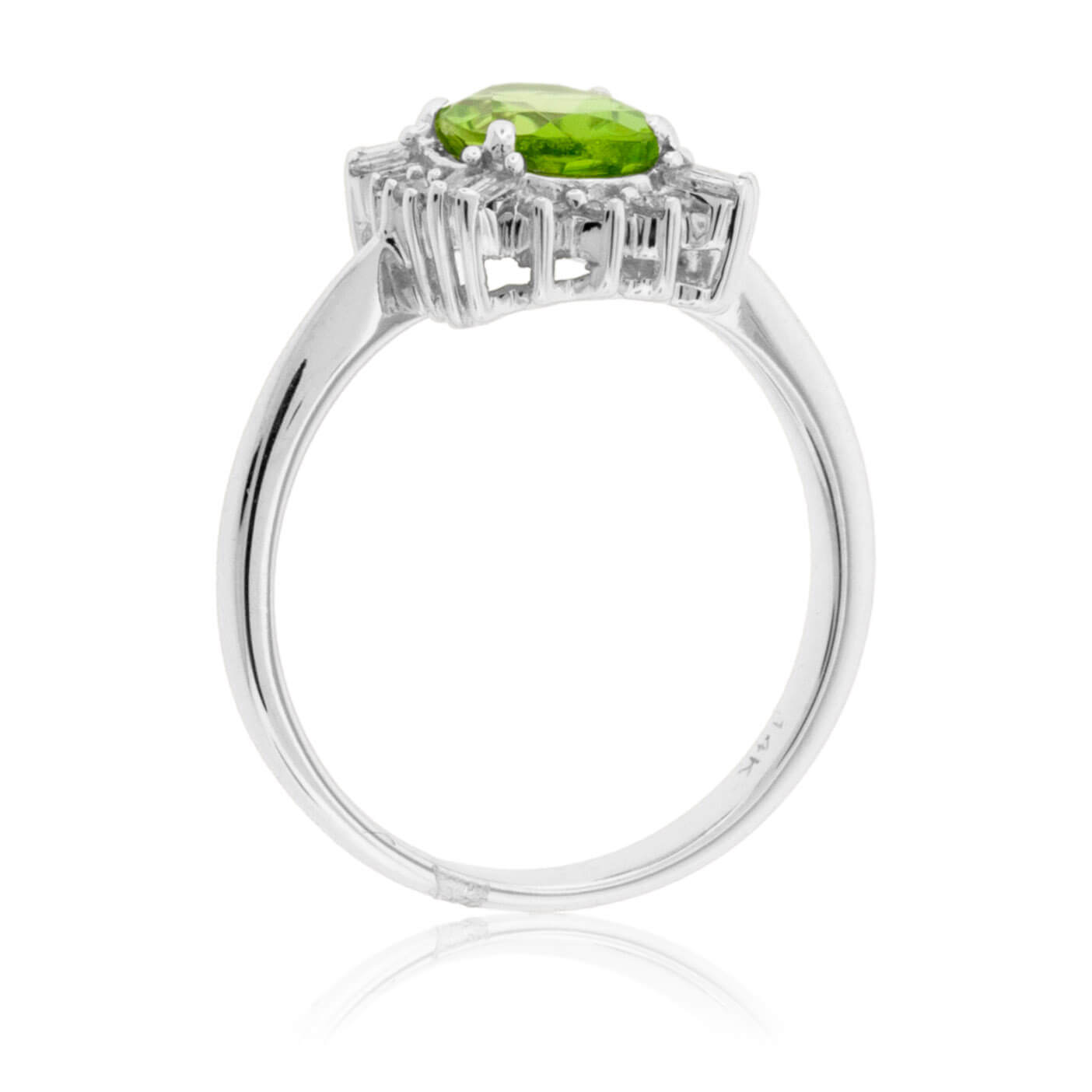 Oval Shaped Peridot and Diamond Halo Ring - Park City Jewelers