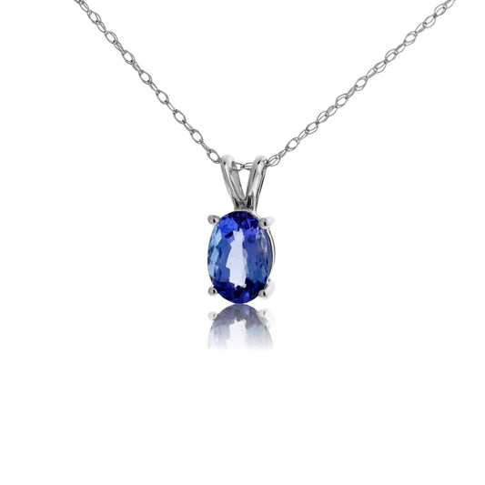 Oval Solitaire Tanzanite Pendant - Park City Jewelers