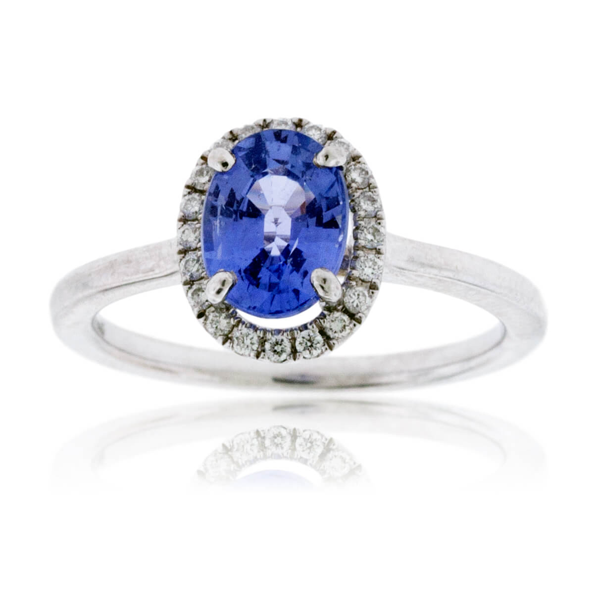 Oval Tanzanite and Diamond Halo Ring - Park City Jewelers